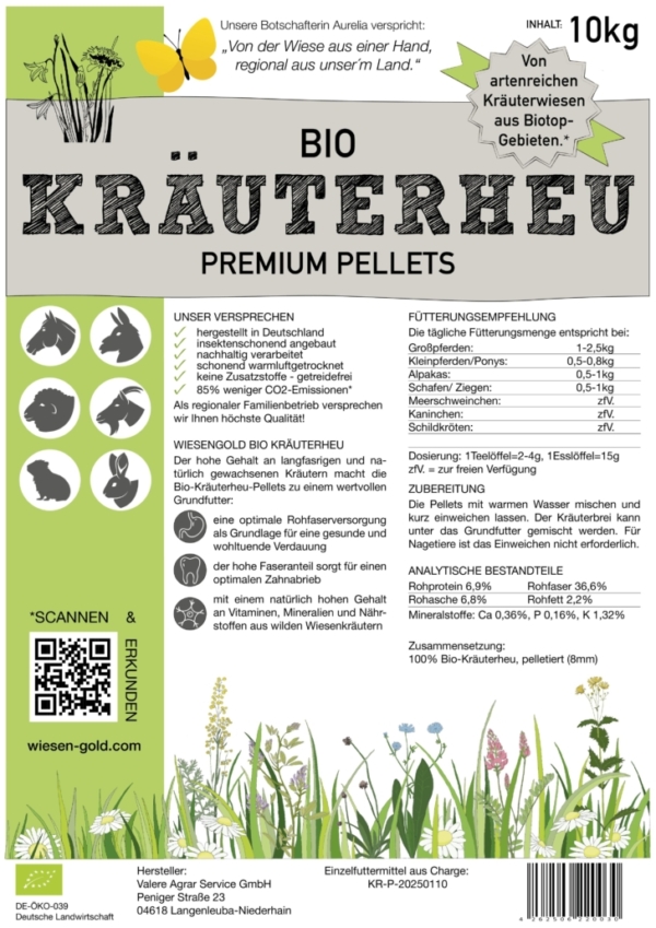 WiesenGold - BIO - Kräuterheu Pellets (10 kg) – Bild 2